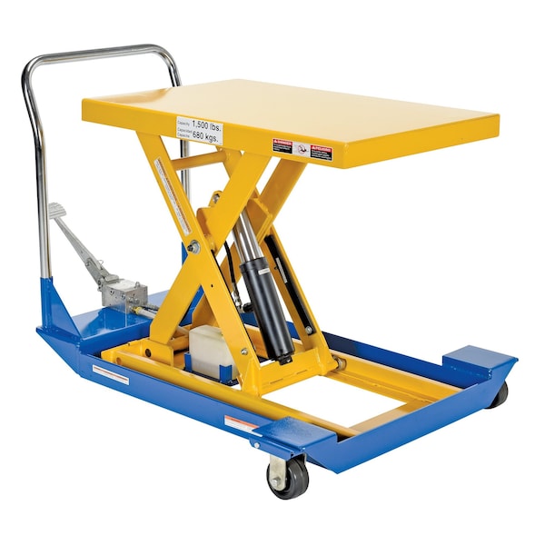 Vestil Foot Pump Scissor Cart, 1500 lb. Cap, 36"W, 24"L CART-23-15-M - main